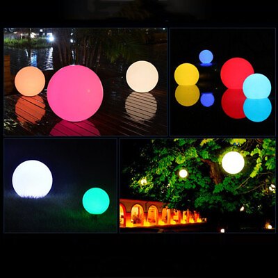 #ad Solar Powered LED Light Floating Fountain Pond Garden Pool Lamp Ball Waterproof $8.15