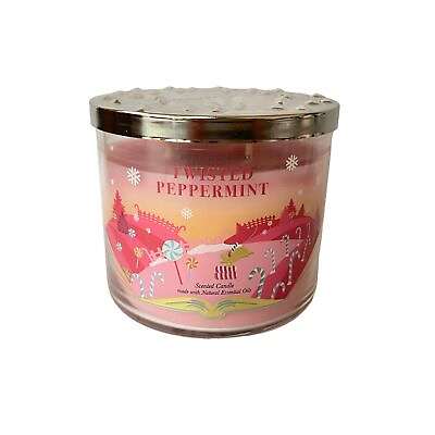 #ad Bath amp; Body Works Twisted Peppermint Scented 3 Wick Candle 14.5 oz $33.94