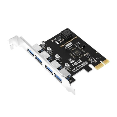 #ad 4 Ports USB PCIE Expansion Card PCIExpress PCIe USB Speed Hub Adapter $13.76