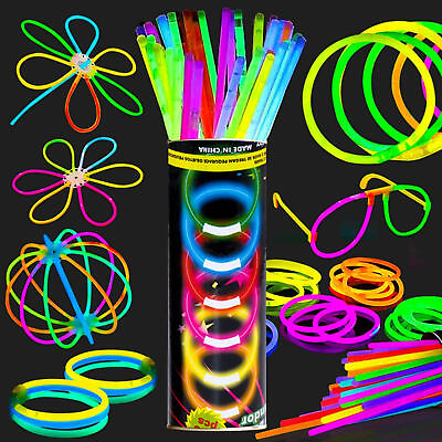 #ad Glow Sticks Bulk 100 300 Pack 8 Inch Glow Sticks Party Pack Mixed Colors $25.10