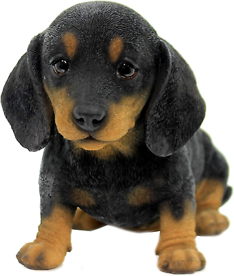 #ad Realistic Look Black and Tan Short Legged Dachshund Puppy Dog Home Decorative Re $63.24