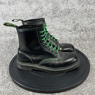 #ad Dr. Martens Boots Men#x27;s Size 10 1460 Lace Up Ankle Combat Black Leather $84.99