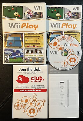 #ad Wii Play Nintendo Wii Complete in Box Cleaned Tested amp; Working $7.99