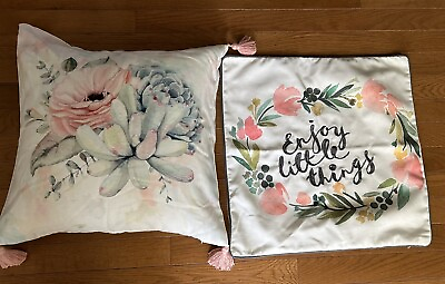 #ad Square Floral Throw Pillow Extra Zippered Cover Included *New* Cottagecore $14.00