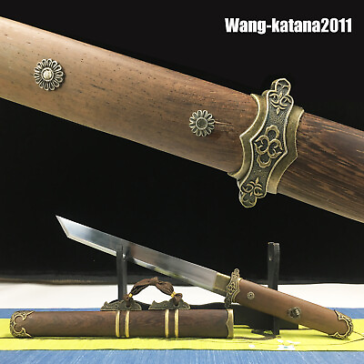 #ad Katakirihadukuri Chinese Short Sword Rosewood Shirasaya Tang Dynasty Dao 唐刀 Gift $137.50