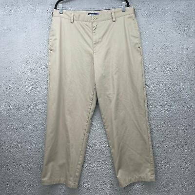 #ad IZOD Men Chino Pants Beige American Straight Leg Pockets Classic Fit Size 38X30 $9.00
