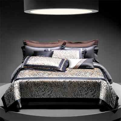 #ad 2023 new 1400TC Egyptian Cotton Sexy Leopard Pattern Luxury Bedding Set $432.14