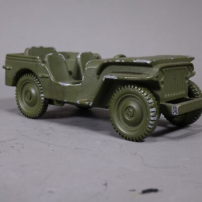 #ad Rare Cast Metal 5quot; long Green Diecast US Army Jeep Dale Model Co $49.99