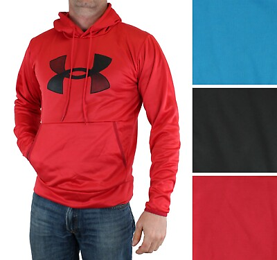 Under Armour Men#x27;s Hoodie Big Logo 1357085 Fleece Pullover Hooded Sweatshirt $29.99
