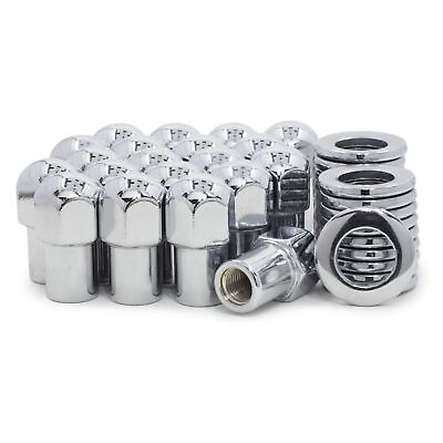 #ad For Chevy 25 Lug Nuts 7 16 20 Chrome Dome Top 75 Shank Cragar S S Washers $81.92