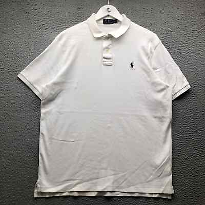 #ad Polo Ralph Lauren Polo Shirt Men#x27;s Large L Short Sleeve Embroidered Logo White $19.99