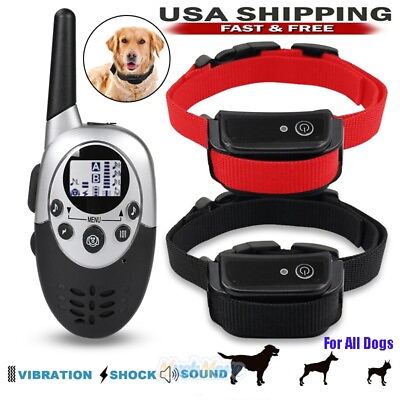 #ad Waterproof Dog Shock Training Collar Remote for Large Med Small Dogs 1000 Yards $15.99