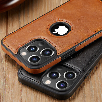 For iPhone 14 13 12 Pro Max Case Slim Leather Luxury Thin Shockproof Casus 11 $9.95
