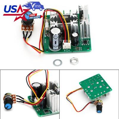 #ad DC 6V 90V 15A PWM Motor Stepless Variable Speed Control Switch Governor YU $12.79
