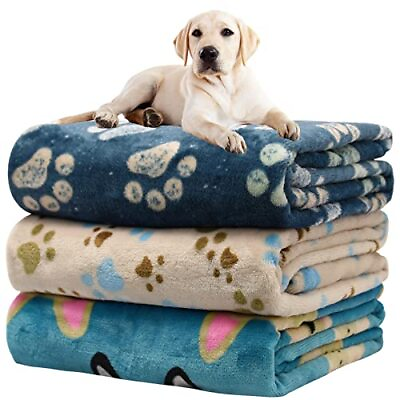 #ad 1 Pack 3 Blankets for Dogs Large41x31inch Blue Beige Navy Blue pack of 3 $39.54