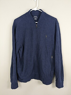 #ad Polo Ralph Lauren Performance Jacket Men#x27;s Medium Blue Full Zip Stretch $25.00