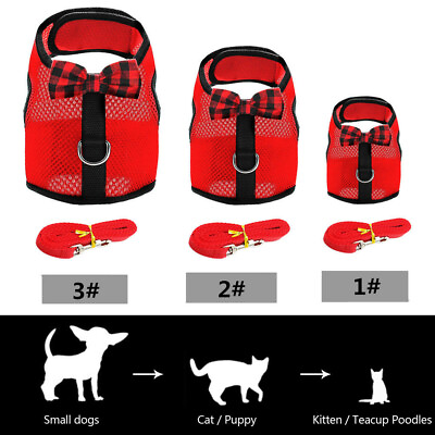XXXS XXS XS Puppy Dog Chihuahua Harness Lead Mesh Vest for Tiny Kitty Cat Yorkie $8.45