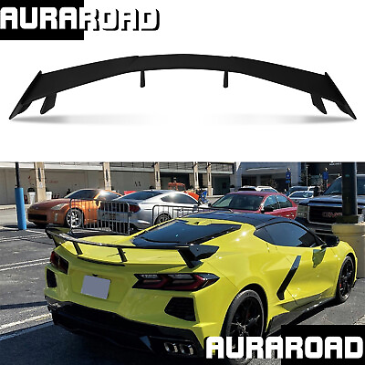 #ad Rear Spoiler High Wing GT Style 2020 2024 Corvette C8 Racing Tail Matte Black $95.99