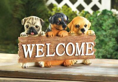 #ad WELCOME DOG PUPPY PUG Rottweiler Labrador LAB HOME OUTDOOR GARDEN SIGN STATUE $42.90