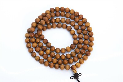 #ad 10MM 108 Pcs Fragrant Thuja Sutchuenensis Mala Beads A Natural Round Beads 43quot; $7.39