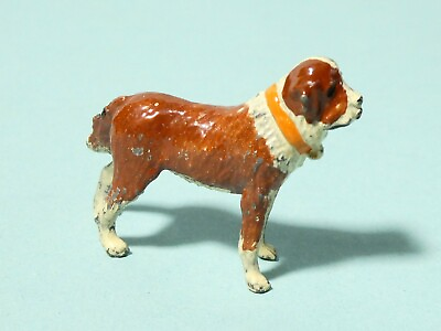 Antique Britain#x27;s Hand Painted Diecast Lead St. Bernard Type Dog 35mm Tall #V201 GBP 11.50