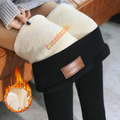 #ad Womens Warm Sherpa Fleece Lined Leggings Pants Winter Thick Cashmere Thermal US $15.95