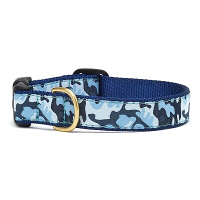 #ad Up Country Dog Collar Navy Blue Camo Adjustable Made In USA XS S M L XL XXL $24.00