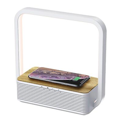 #ad Bedside Lamp Qi Wireless Charger LED Desk Lamp Bluetooth Speaker with Touch C... $67.89
