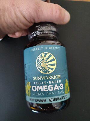 #ad Heart amp; Mind SUNWARRIOR Algae Based Omega 3 60 Vegan Softgels $28.99
