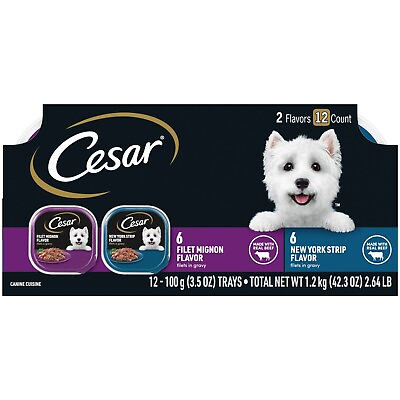 #ad New Cesar Fillets in Gravy Wet Dog Food 3.5 oz Trays 12 Pack $21.90