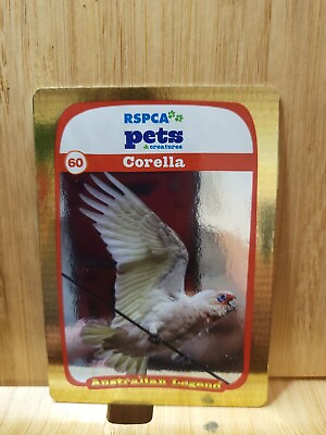 #ad RSPCA Pets 🏆 GOLD #60 CORELLA Trading Card 🏆FREE POST AU $3.50
