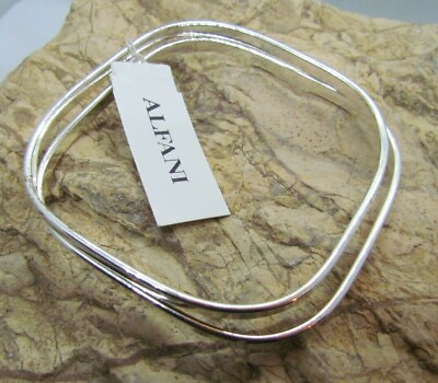 #ad Alfani Silver Bangle Bracelets New $7.19