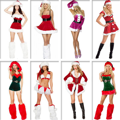 Women#x27;a Santa Sexy Costume Mrs Claus Christmas Costume Santa Dress Party Cosplay $19.59