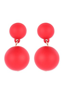 #ad Dark Red Dangle Ball Post Earrings $5.99