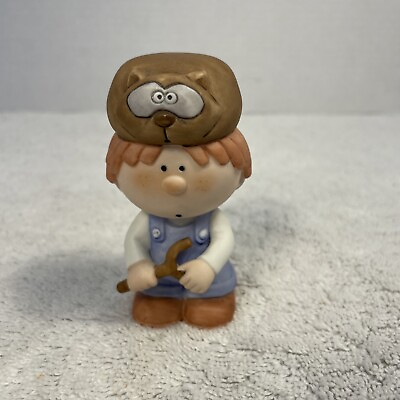#ad George Good Fabrizio Bumpkins Child with Raccoon Cap and Slingshot 3 1 2quot; Tall $8.88