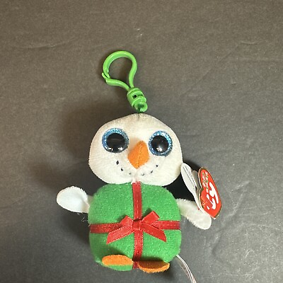 #ad TY Baby Beanies 3quot; Shivers Green Penguin with Plastic Key Clip New with Tags $6.00