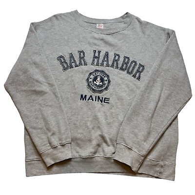 #ad Vintage Bar Harbor maine crewneck pullover sweatshirt size large gray $14.95