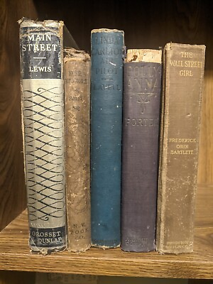 #ad Lot of 5 Antique 1911 1931 Hardcover Novels in bad conditions $15.00