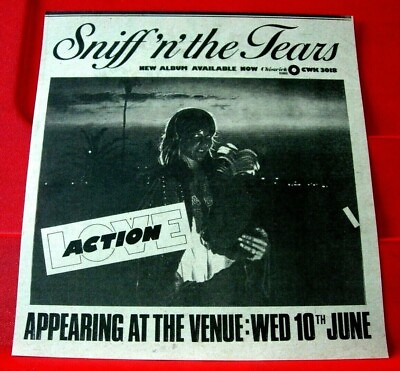 #ad Sniff N The Tears Love Action Vintage ORIG 1981 Press Magazine ADVERT 7.5quot;x 7quot; GBP 2.49