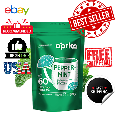 #ad Pure Peppermint Tea no stems 100% Natural Herbal Tea 60 bags USA seller $9.99