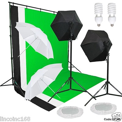 #ad Photography Studio Lighting Light Backdrop stand 3 Muslin Softbox Umbrella Kit $121.50