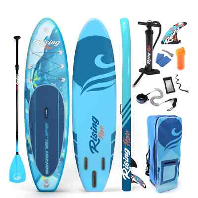 #ad SereneLife Inflatable Stand Up Paddle Board with Premium SUP Accessories $399.99
