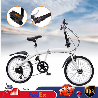 #ad Folding Bikes For Adult Folding Bike For Adults 20quot; 6 Speed White Bicycle Bike $175.75