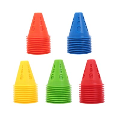 #ad 10Pcs Colorful Agility Marker Cones Roller Skating Practice Skating Marker Cones $10.54