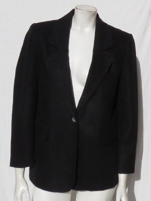 #ad NEW WINTER SILKS US M P10 Petite 10P Black Wool Silk Blazer Jacket Top Washable $39.99