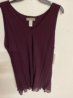 #ad Dinah Lee Purple Women#x27;s Sleeveless Top Shirt USA Made 3X NWT $26.99