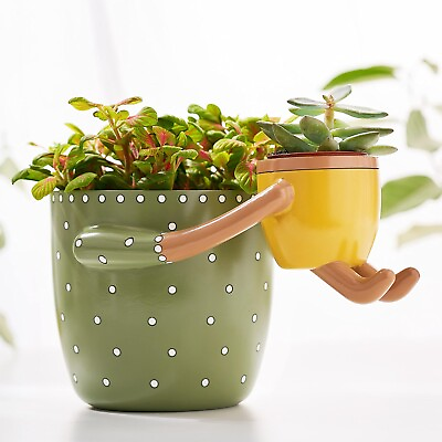 #ad Adorable Indoor Plant Pots. 5quot; Flower Pot amp; 2quot; Small Succulent Pot with Drainage $44.44