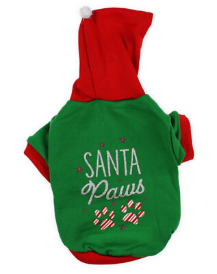 #ad dog Christmas Costume hoodie santa paws size medium $16.83