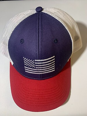 #ad US Flag Hat Snap Back Adjustable Blue Red Pre Owned HT6249 $12.71
