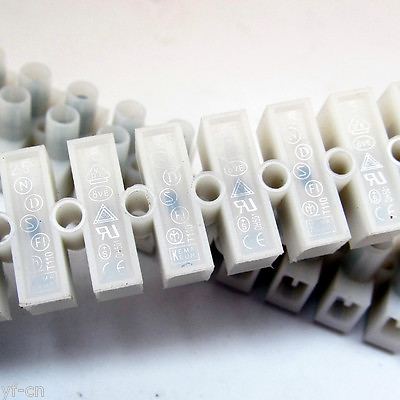 #ad 100pcs Electrical 12 Way Barrier Terminal Strip Block Pitch 8mm 5A 450V 22 12AWG $85.99